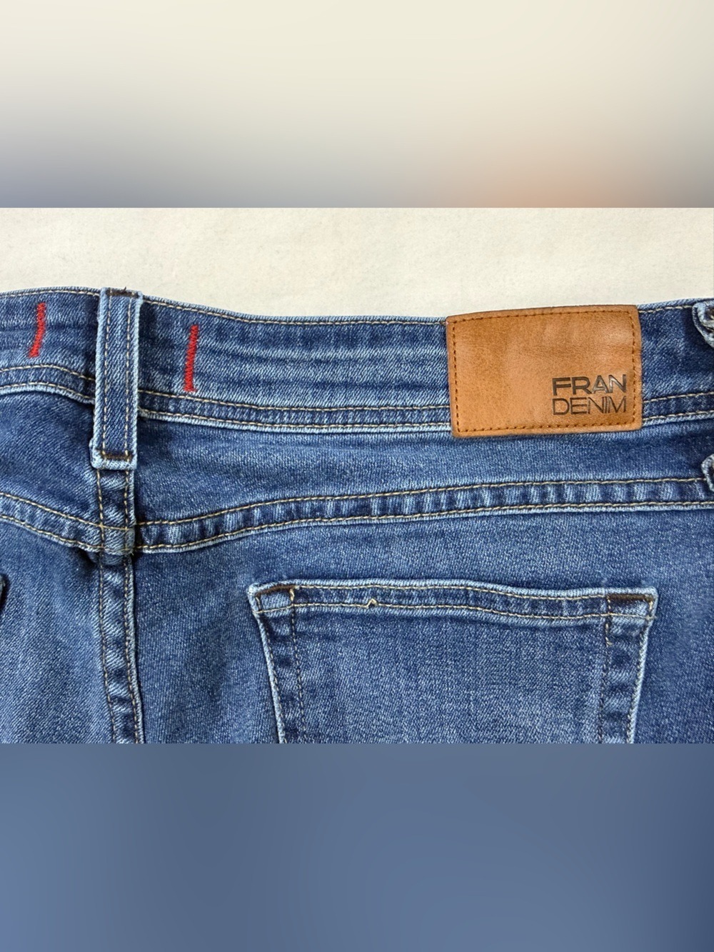 Fran Denim Iris Button Fly Skinny Jeans Women’s Size 31 Medium Wash Stretch - Picture 4 of 12